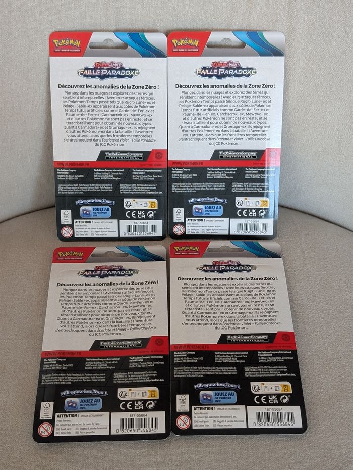 Lot de 4 boosters Pokémon Faille Paradoxe EV04 (Art Set complet) Fr - photo numéro 2