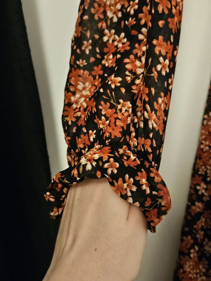 Robe fleurie automnale cache-coeur t.L - photo numéro 5