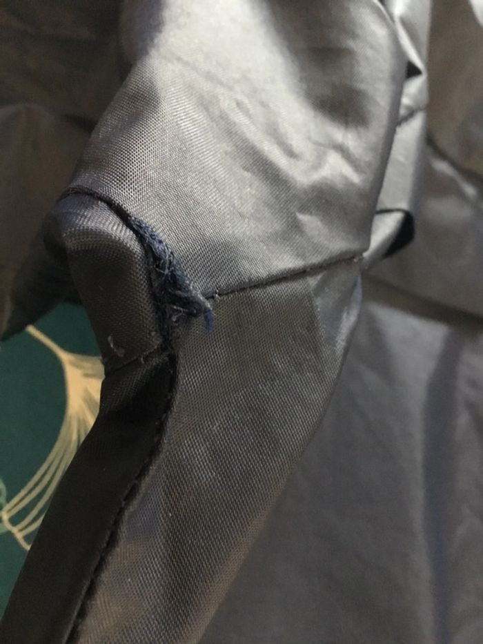 Coupe-vent 1/4zip à capuche pour homme Kway bleu marine fabriqué au Canada taille L 079 - photo numéro 7