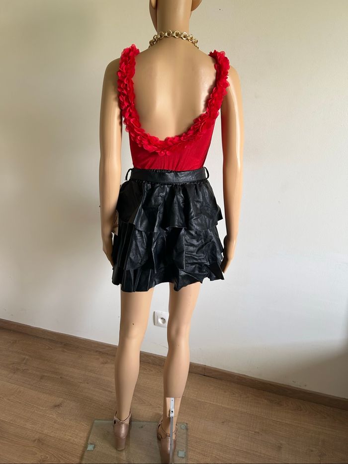 Minijupe noire neuve en simili cuir Lovika taille unique - photo numéro 6