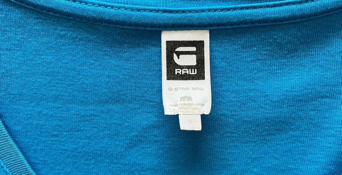 T.shirt bleu G-Star Raw pour homme, taille M (taille petit) - photo numéro 4