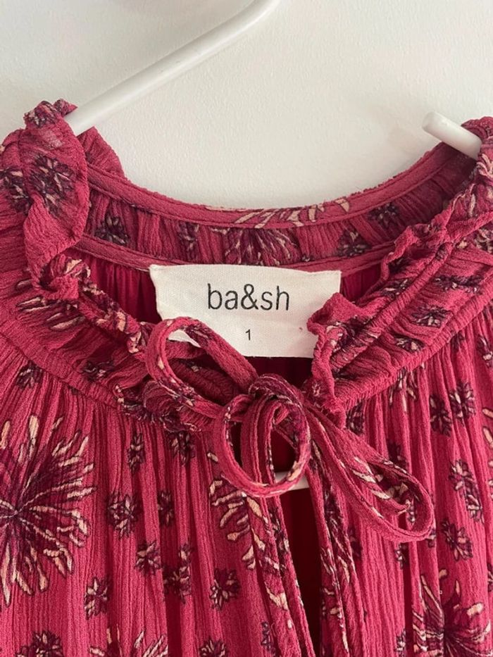 Robe bordeaux à fleurs Ba&sh - photo numéro 3