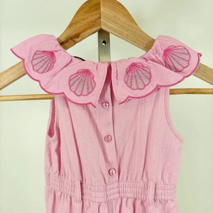 Combishort rose River Island 2-3 ans avec col coquillages brodés tendance étéRobe rose A1098 - photo numéro 5