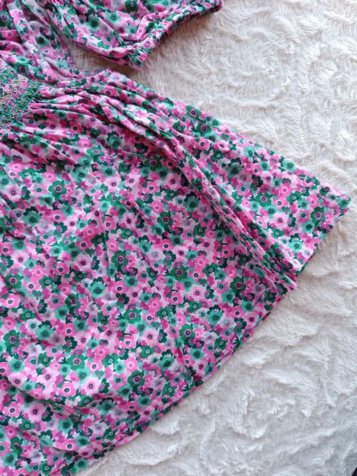 Ensemble 3 pièces (robes+boomer+bandeau) Fille 6 mois Fleurs Dpam 100% coton - photo numéro 6