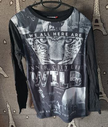 T-shirt manches longues imprimée léopard 14ans