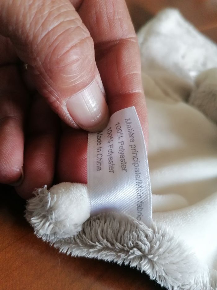 Doudou plat tête d'ourson avec capuche à oreille - photo numéro 4