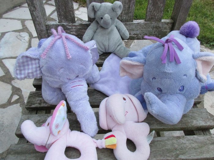 lot 5 doudous éléphants tbé dont disney/nicotoy - photo numéro 2