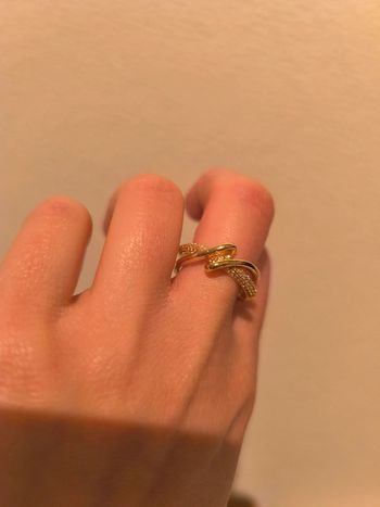 Bague , doré , acier inoxydable, neuf , taille -52