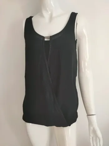 Blouse noire avec voile pailletté Grain de malice