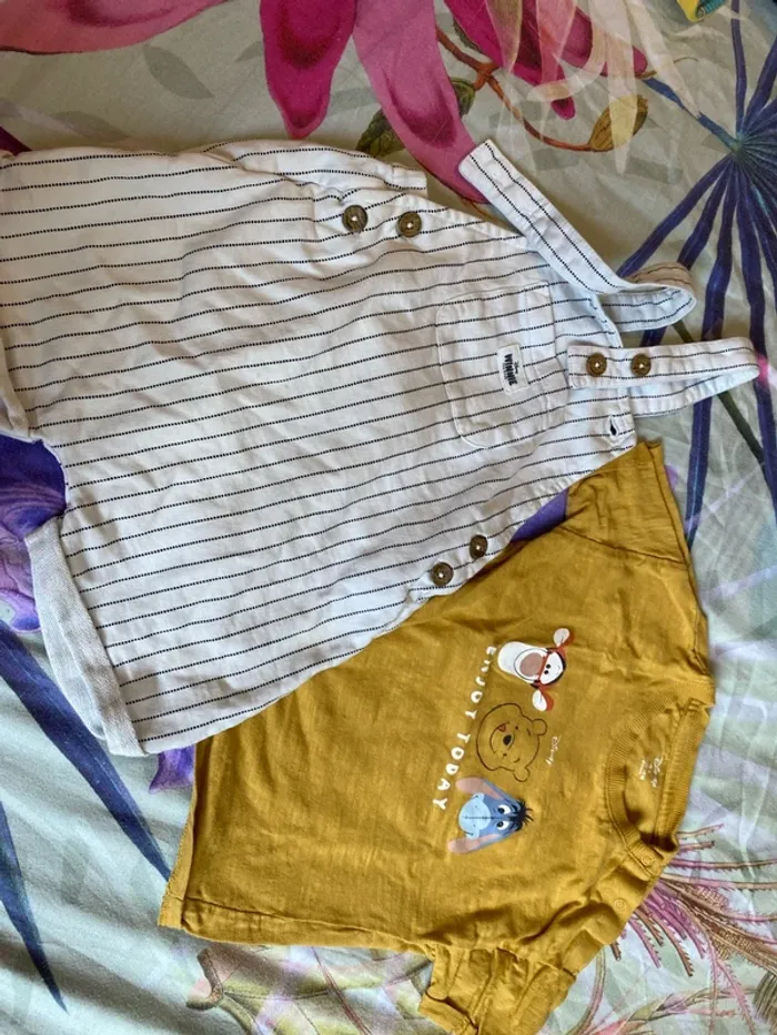 Ensemble salopette et t shirt Disney Winnie bébé 2 ans