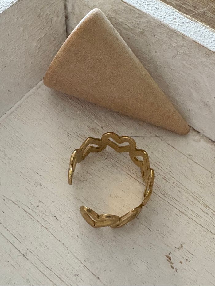 Bague dorée acier inoxydable - photo numéro 2