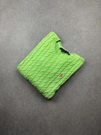 Pull d’hiver torsadé en maille Ralph Lauren vert col rond taille S femme