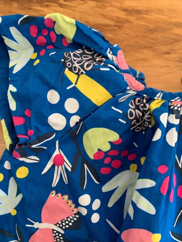 Robe d’été bleu Catimini à fleurs taille 18 mois - photo numéro 2