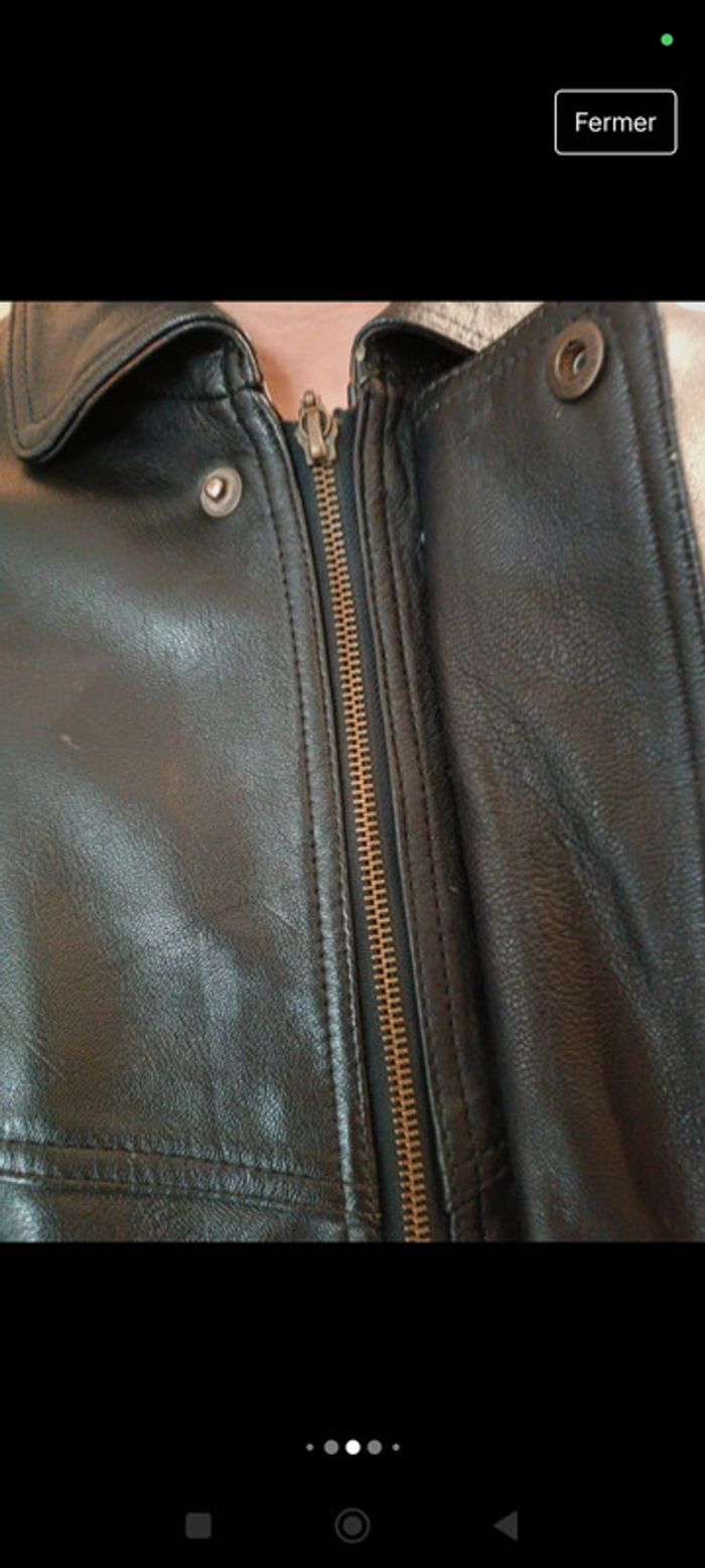 Blouson en cuir chèvre pleine fleurs - photo numéro 5