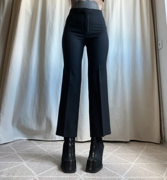 Pantalon jambes larges taille haute Post Punk Goth vintage made in France 🇫🇷 80s - Taille S - photo numéro 2