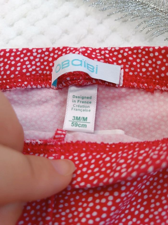 🔸Legging rouge à pois Obaïbi – 3 mois🔸 - photo numéro 2