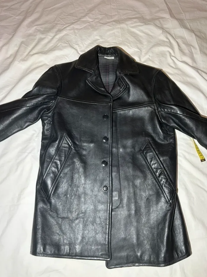 Veste en cuir vintage M. I. C cuir - photo numéro 11