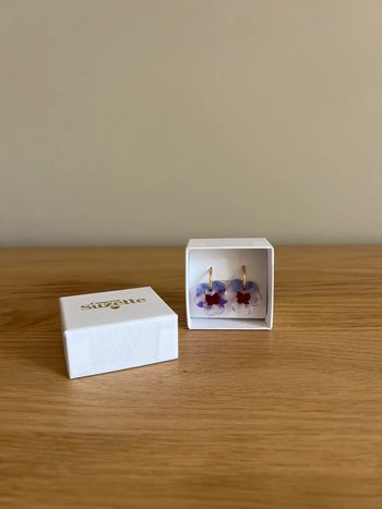 Boucles d'oreilles Pensée Mauve