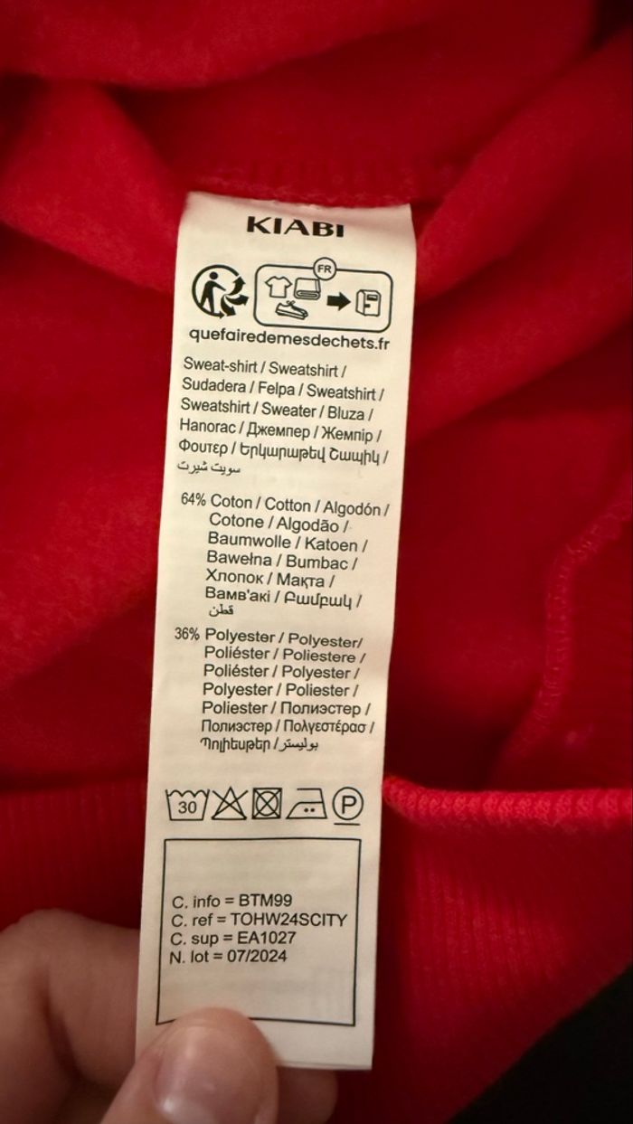 Sweat rouge kiabi - photo numéro 4
