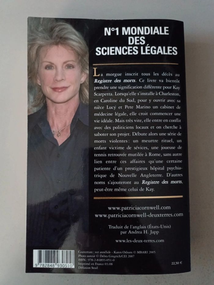 Patricia Cornwell registre des morts une enquête de Key Scarpetta - photo numéro 2