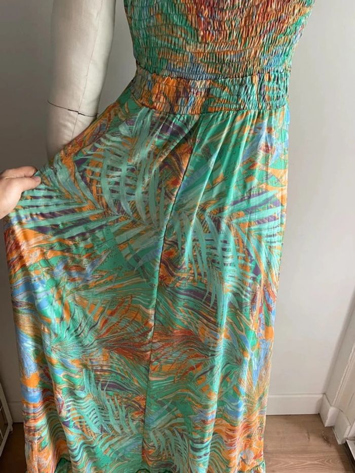 Robe d'été soie motif feuillage – M - photo numéro 5
