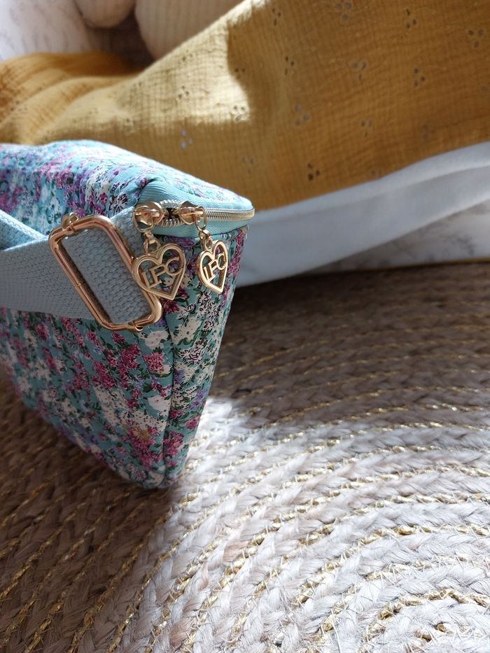 Sac banane liberty fleuri vert d'eau La p'tite  cachottière - photo numéro 4