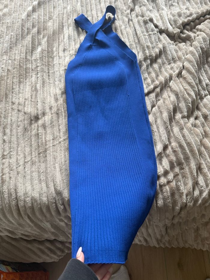 Robe bleu moulante