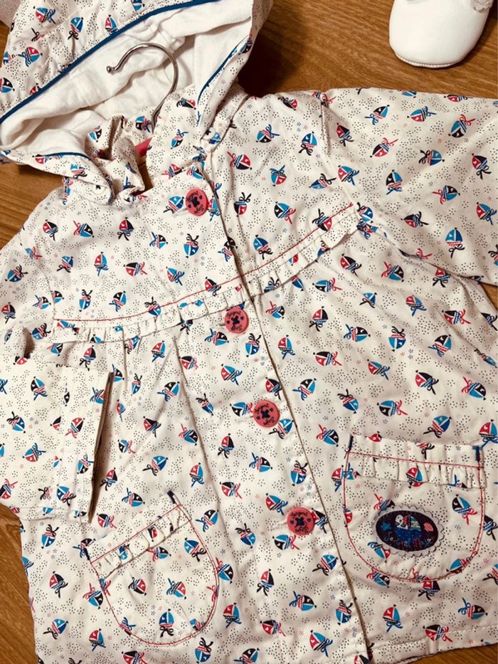 Taille 12 mois parka fille Sergent Major blanc rose * bateau * 🎀 - photo numéro 3