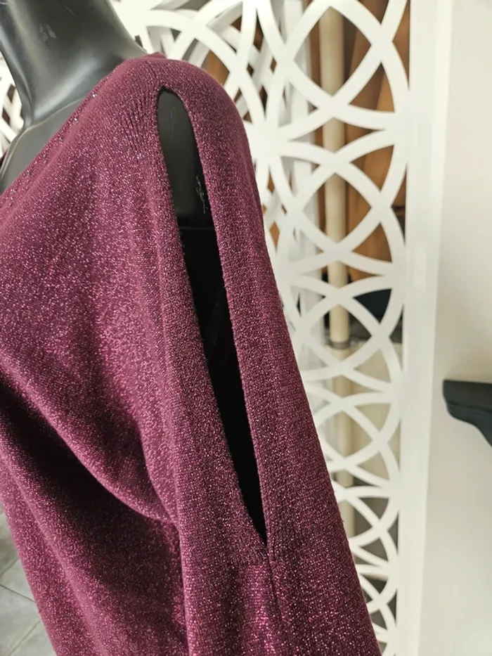 Cassis pull pailleté épaules nues taille XL - photo numéro 4