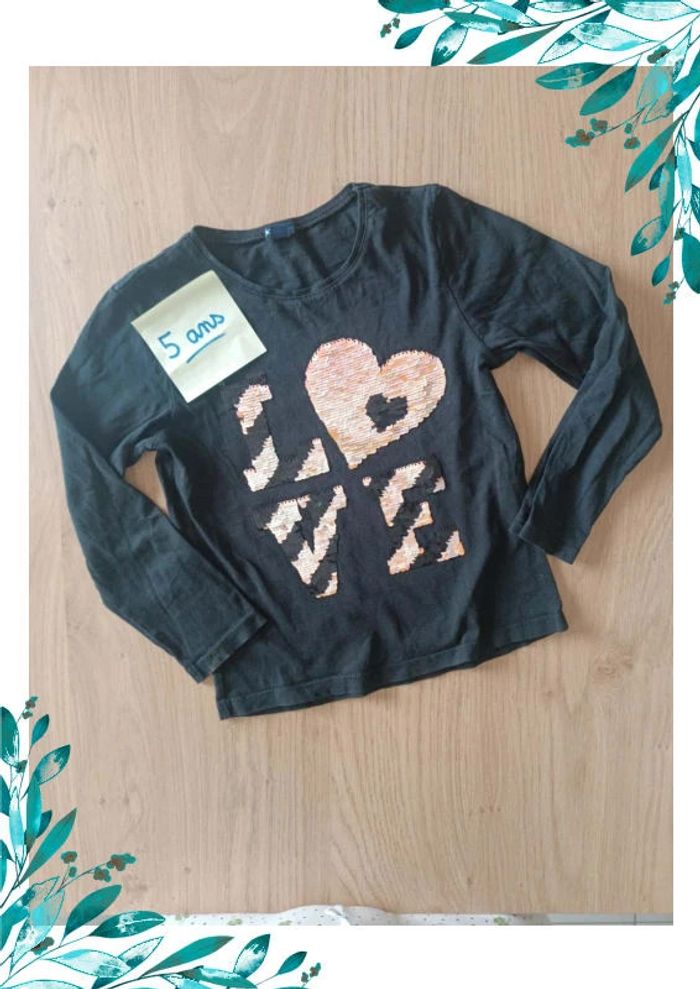 T-shirt manches longues Love 5 ans