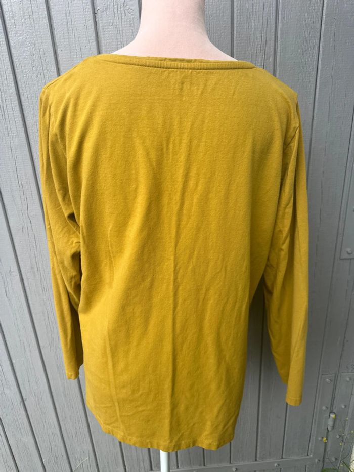 T-shirt manches longues basic jaune moutarde 50/5XL - photo numéro 4