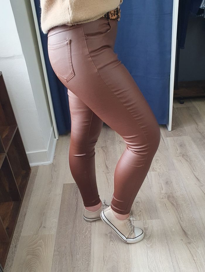 Pantalon simili cuir Séville camel Taille 36 - photo numéro 3