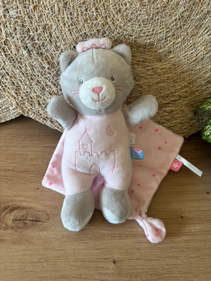 Neuf doudou chat ours princesse château cape rose sucre d orge - photo numéro 2
