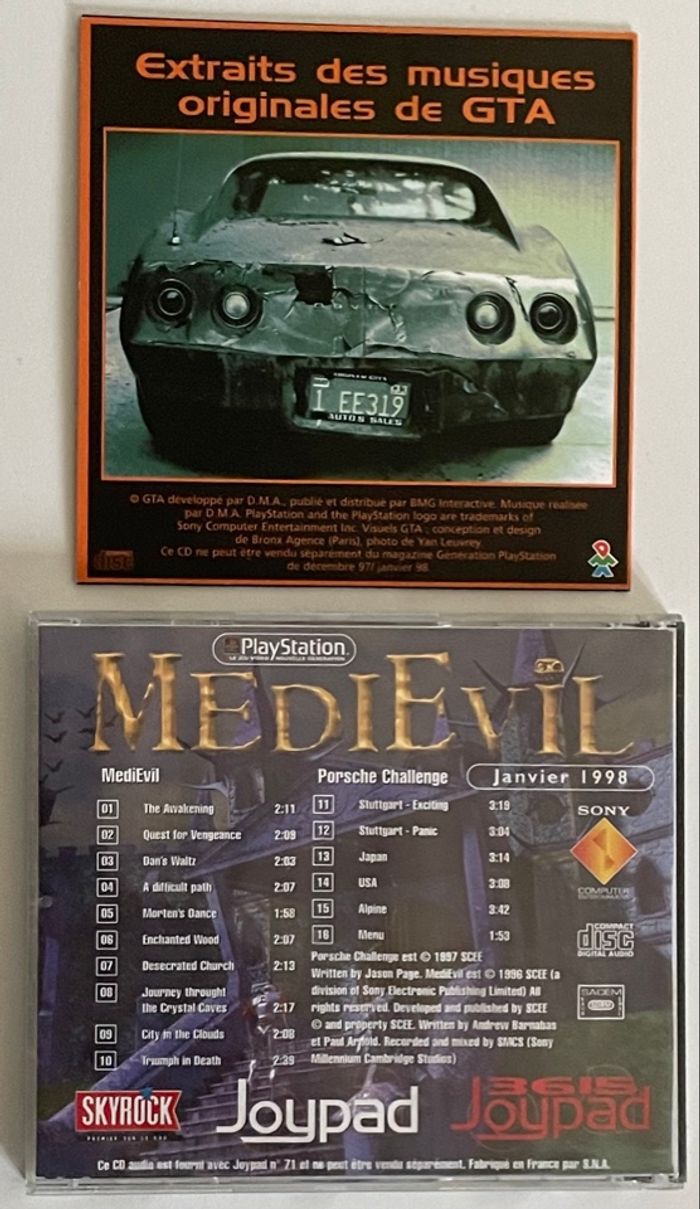 cd audio Medivil et GTA PS1 Playstation - photo numéro 2
