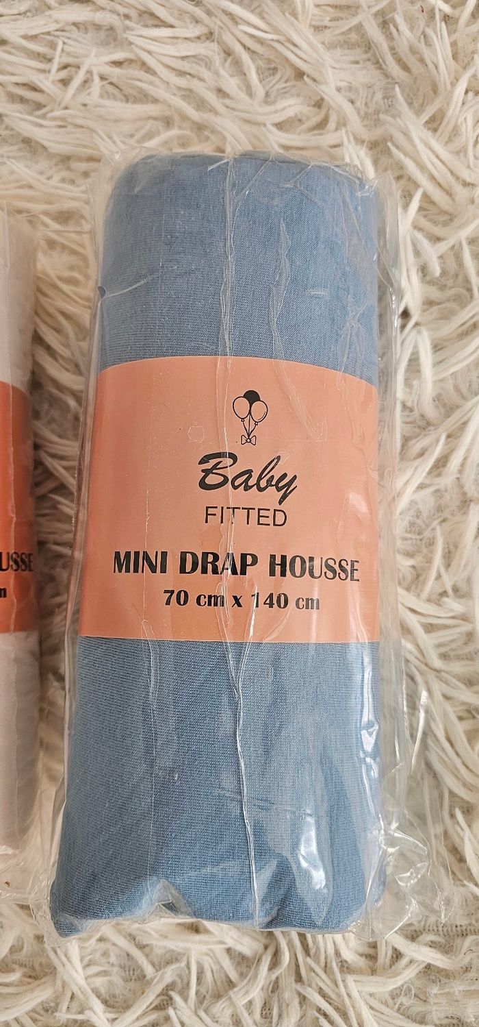 Lot de 2 draps housses 70×140 cm 100% coton Neuf - photo numéro 3