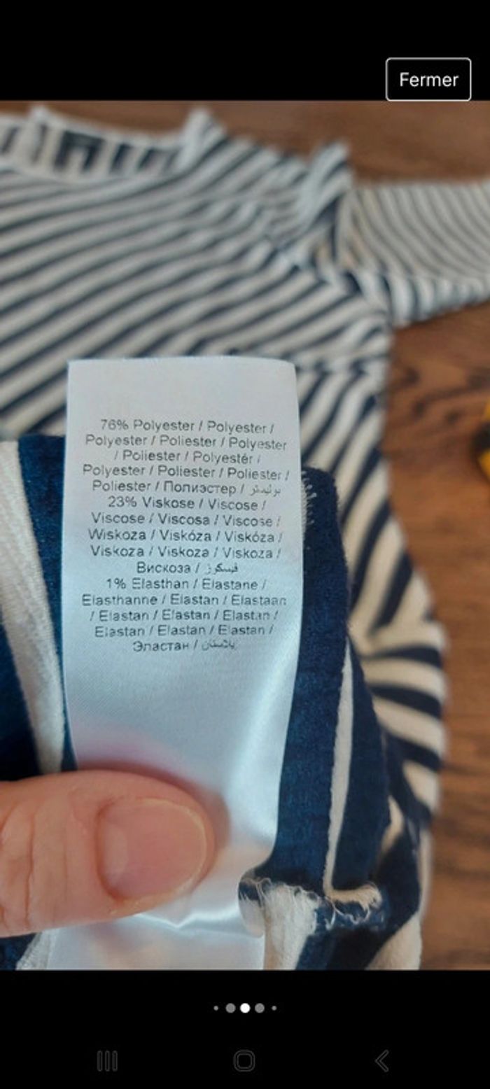 Robe manches 3/4 Lerros t XL bleu et blanc - photo numéro 13
