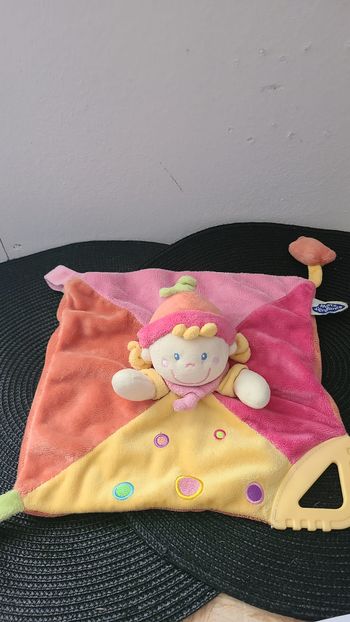 Doudou plat MOTS D'ENFANTS fille rose