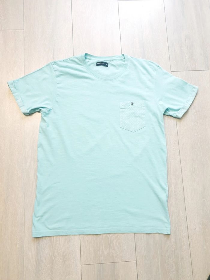 Maillot manche courte bleu clair. Garçon 16, taille S . Marque Npo city