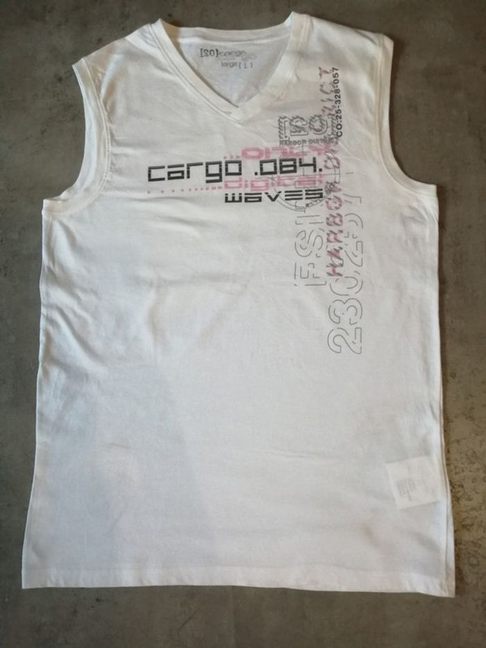 Débardeur blanc col V Taille L CARGO