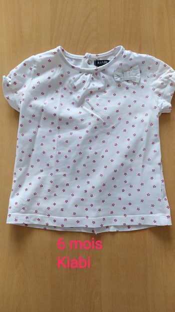 2 t-shirt manches courtes 6 mois Kiabi