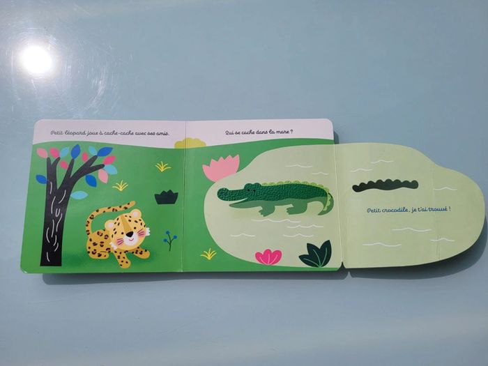 Livre à toucher Collection Petit-doux Fleurus 🐆 Cache-cache dans la jungle 🐊 72 - photo numéro 5