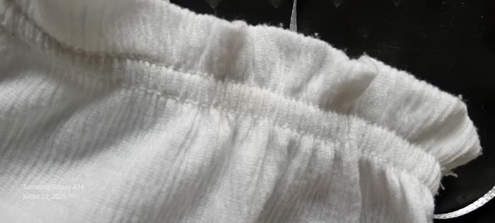 Blouse courte col Bardot elastique aspect plissé blanc femme L bershka - photo numéro 19
