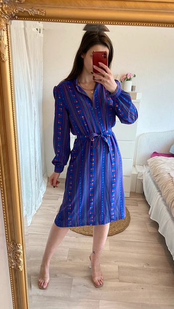 Robe à motifs vintage année 60 mi-longue