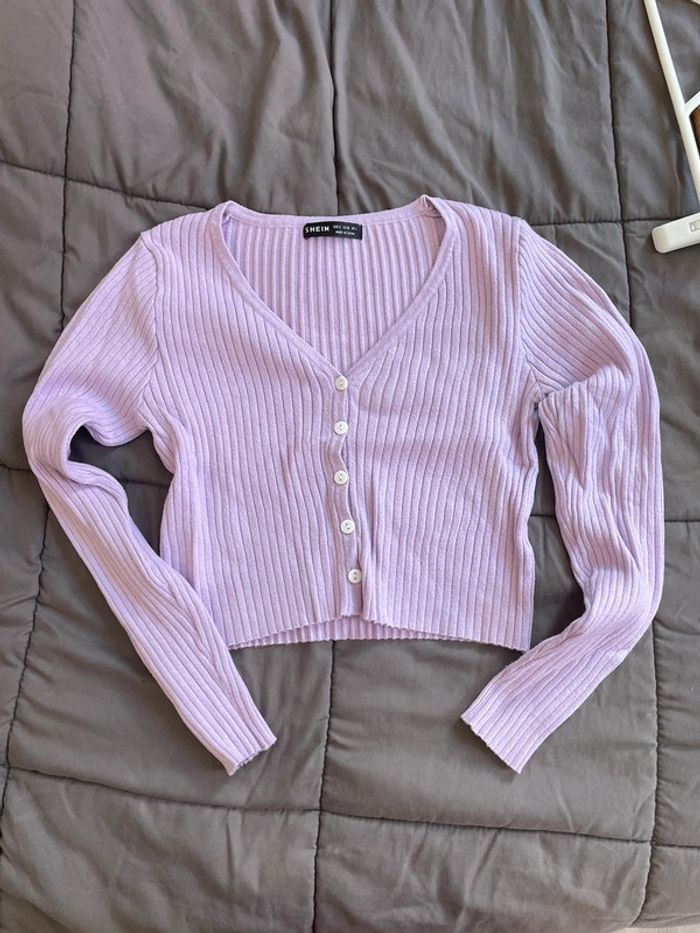 haut manche longue violet