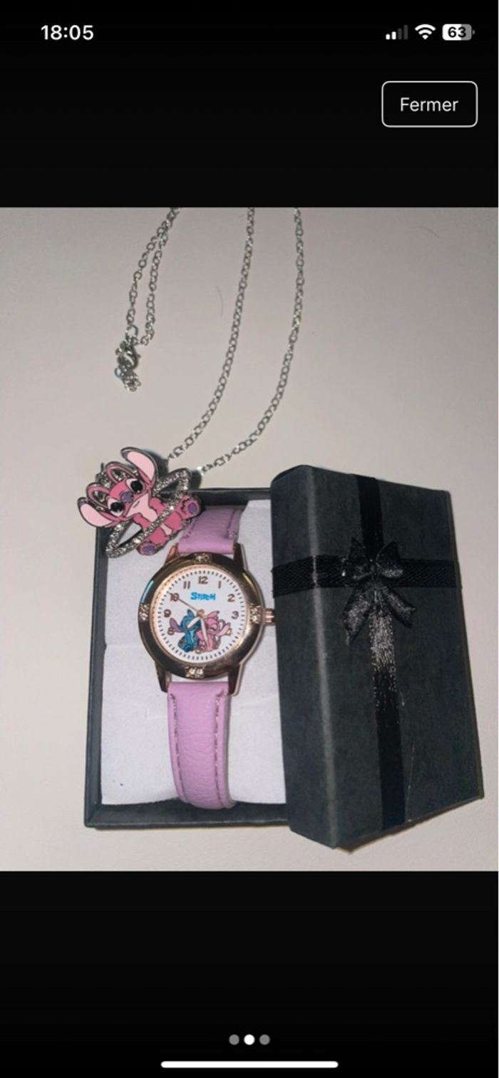 Montre stitch + collier angel - photo numéro 2
