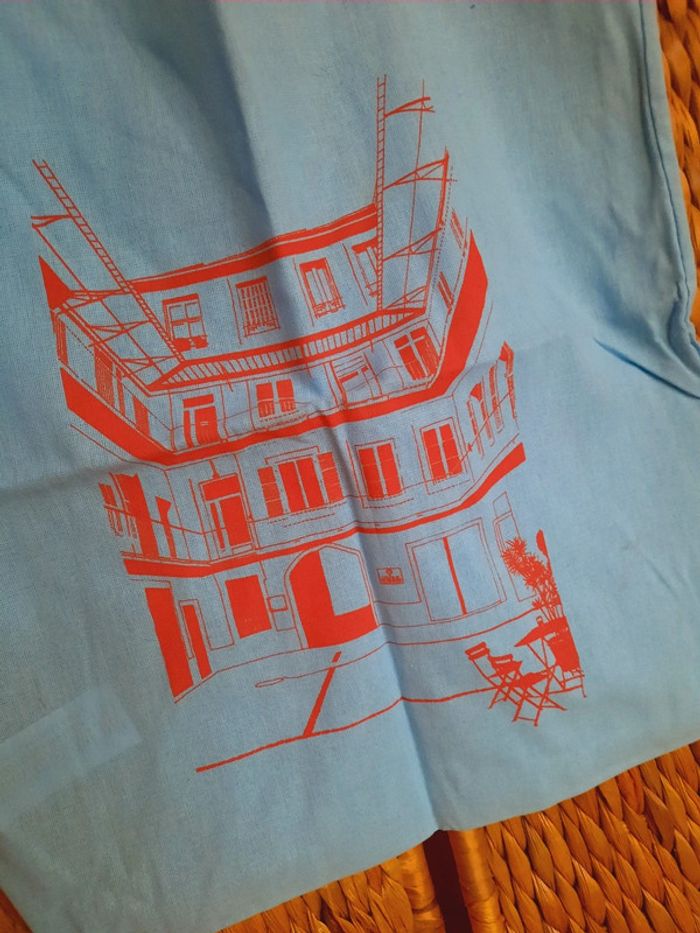 Tote bag bleu sérigraphie - photo numéro 3