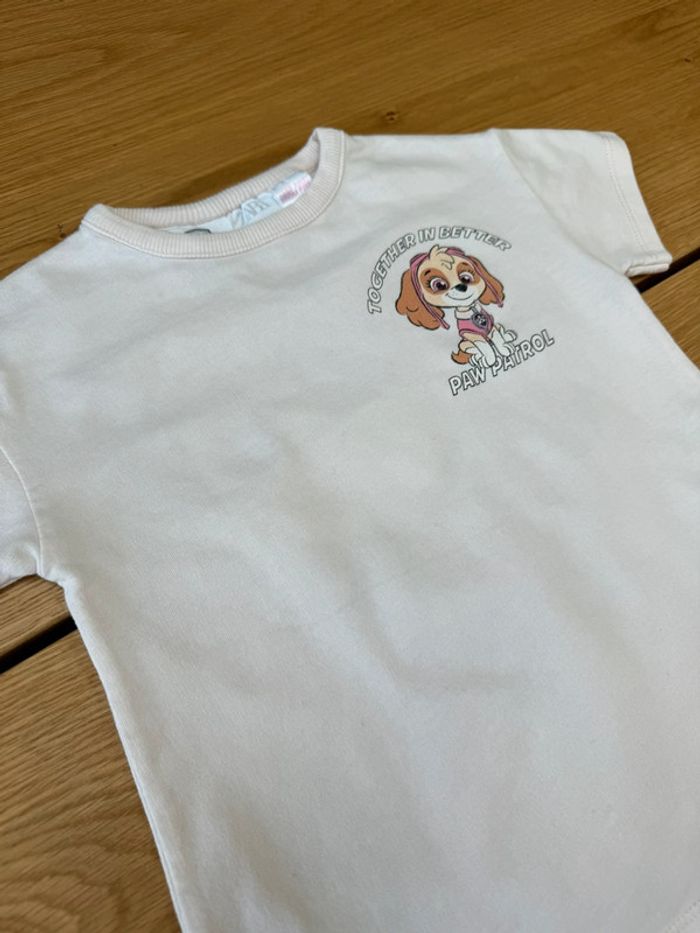 Teeshirt MC rose pale avec Stella de la Pat Patrouille/Paw Patrol - Taille 2/3 Ans - photo numéro 3