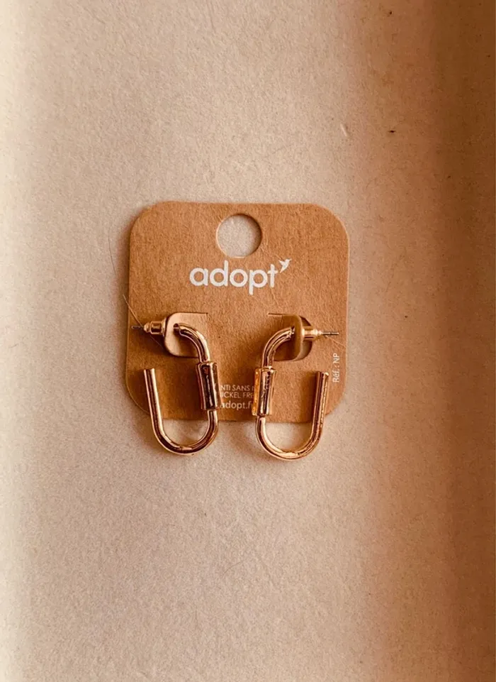 Boucles d’oreilles doré (3cm) - Adopt’ - photo numéro 2