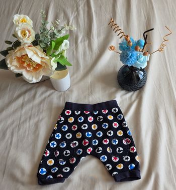 Disney Baby Sarouel Mickey Coton Bleu Marine Bon État 3 mois