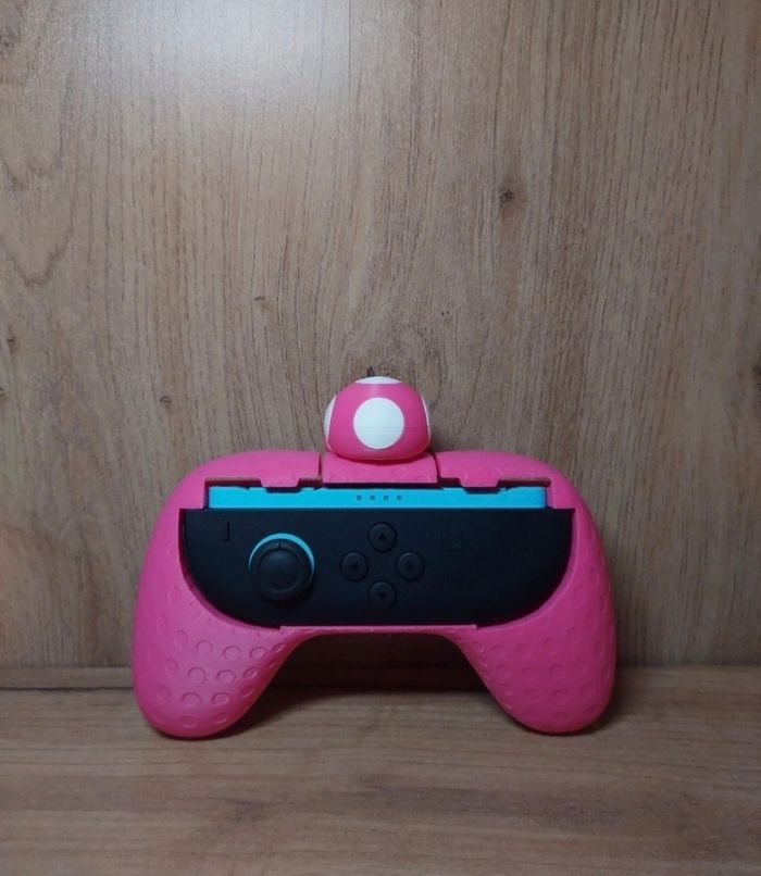 Manette Nintendo mario bros joycon grip switch 2 toadette rose neuf - photo numéro 2
